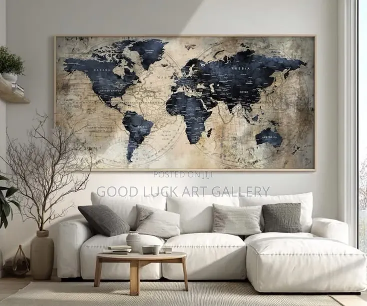 Abstract Canvas World Map