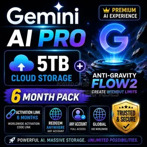 Google Gemini AI Pro + Anti‐Gravity Flow + 5TB Storage + 6 Months