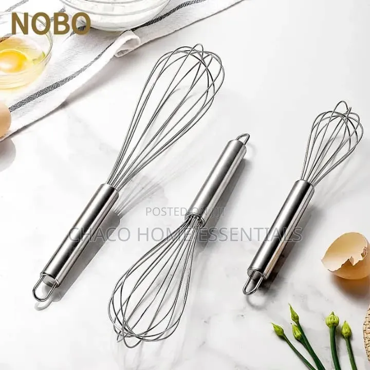 3-Piece Stainless Steel Egg Whisk Set