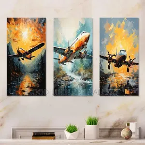 3 Pics Airplane Wall Art