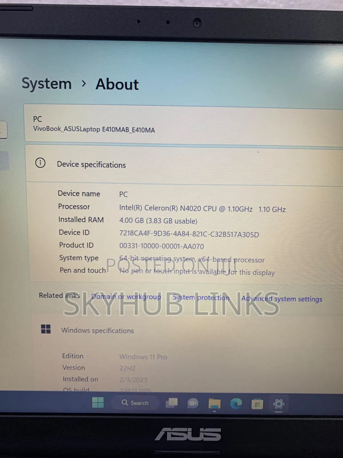 Laptop Asus Vivobook E410M 4GB Intel Celeron SSD 128GB