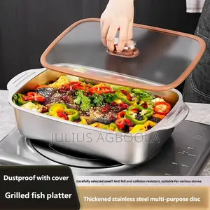 Stainless Steel 2pcs Multifunctional Food Pan With Shatter Proof
