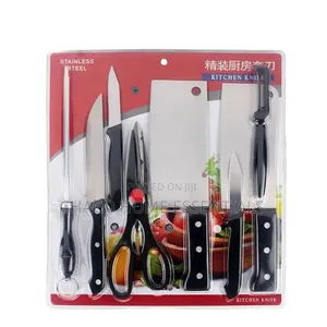 8-Piece Stainless Steel Kitchen Knife Set With Cleaver Sharpener (
