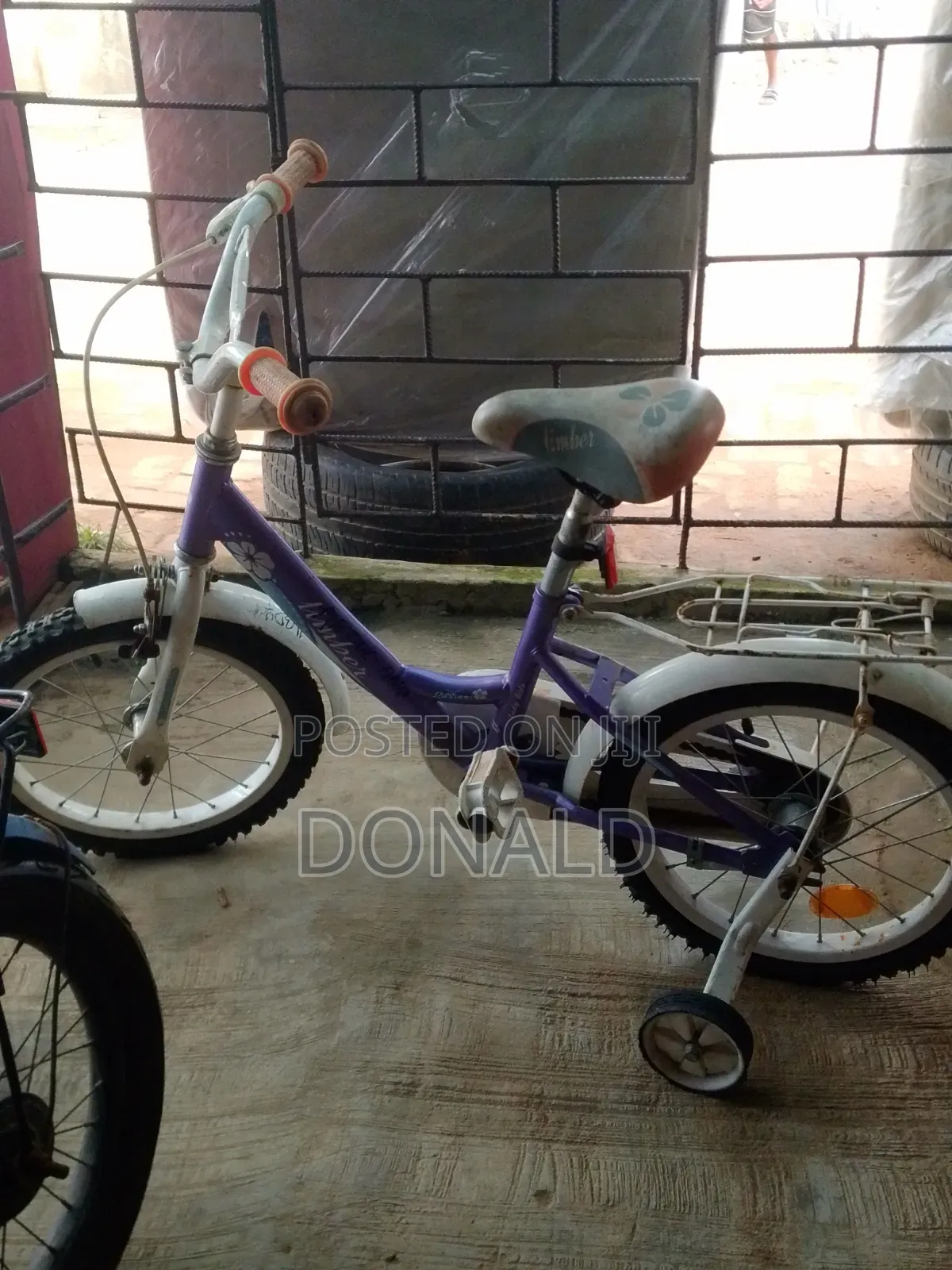 Purple Kids Bicycle With Training Wheels