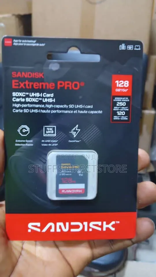 SanDisk Extreme PRO 128GB 250mbps/R 120mbps/W V30 UHS-I SD Card