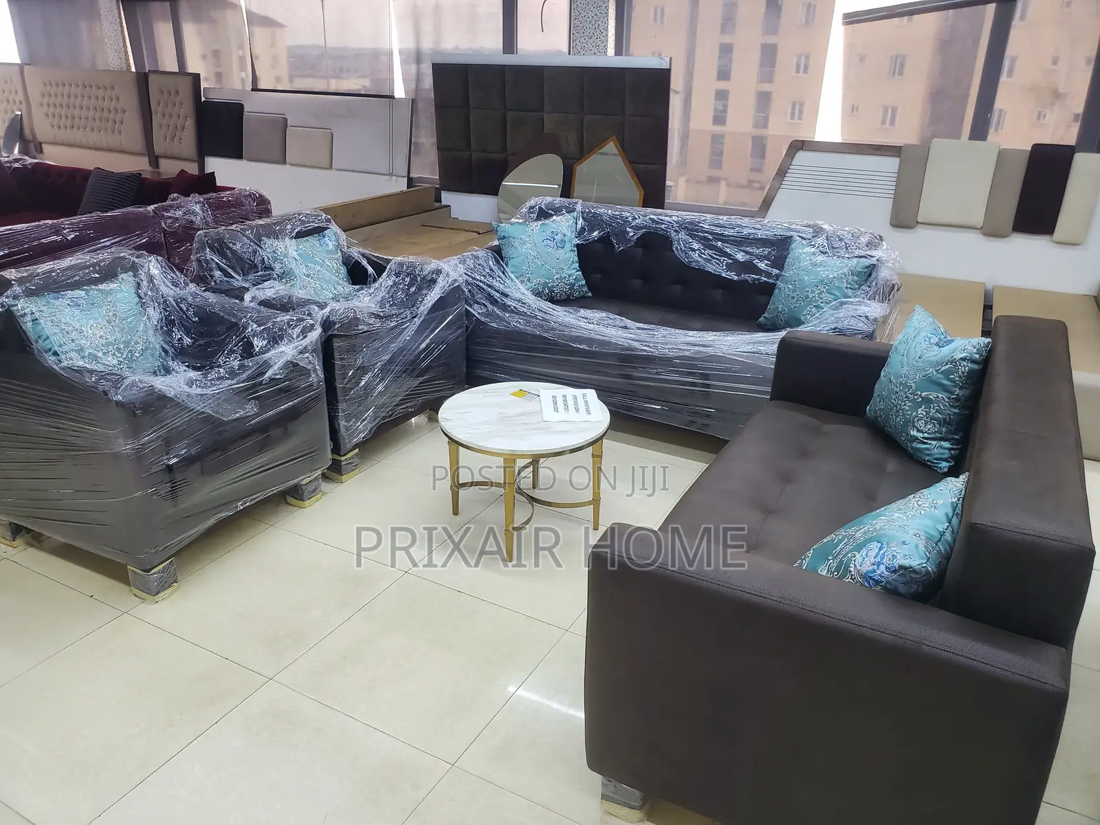 Luxury Dark Brown Sofa Set