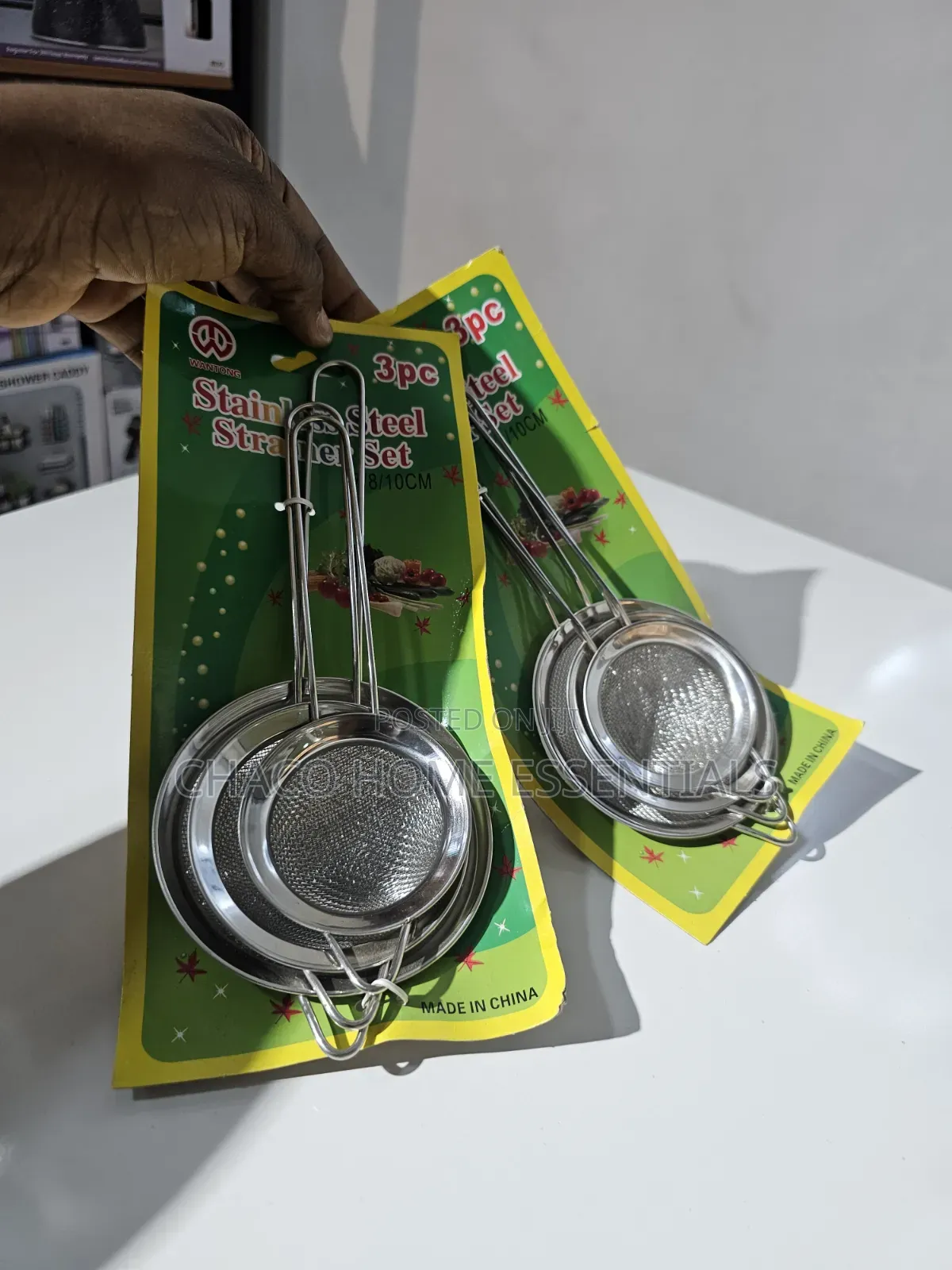 3-Piece Stainless Steel Kitchen Strainer Sieve Set
