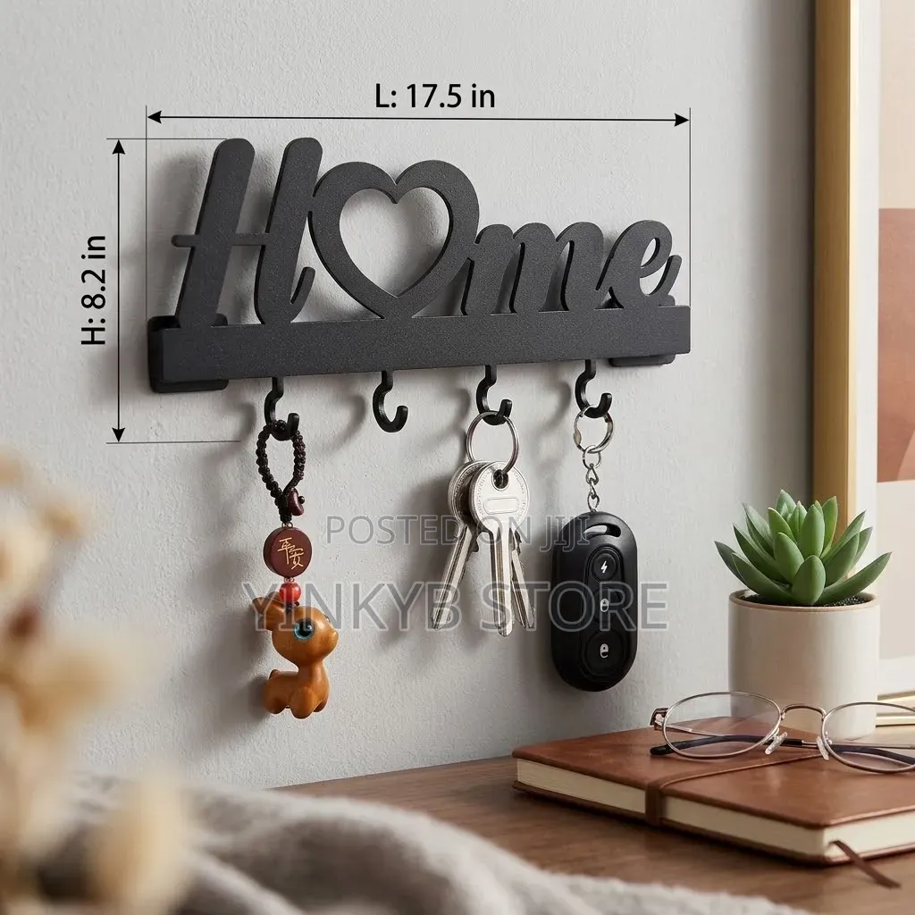 Love Shape Wall Mounted Key Holder - Key Organizer With Hooks