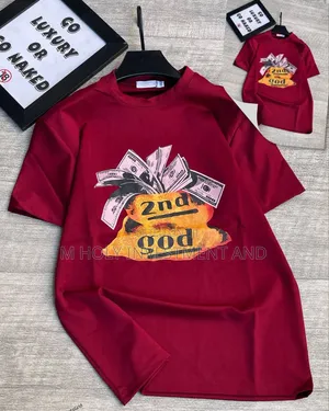 Original 2nd Good Money Bag Oversized Luxury T-Shirt Burgundy Unisex