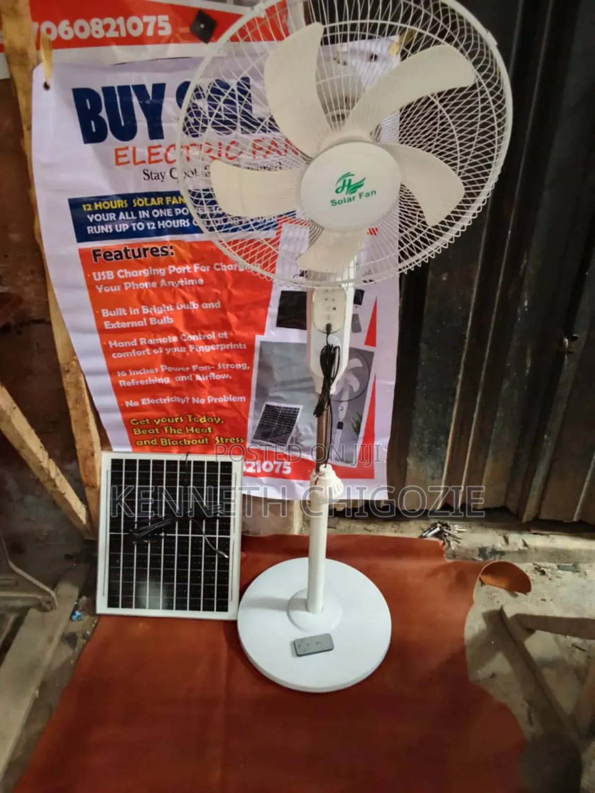 Solar/Electric Rechargeable Fan