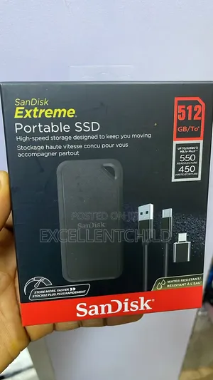 sanDisk Extreme 512gb Up to 550mbs R/450mbs W Portable SSD