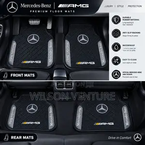 Mercedes Benz Side Logo Foot/Floor Mat Black and Gray
