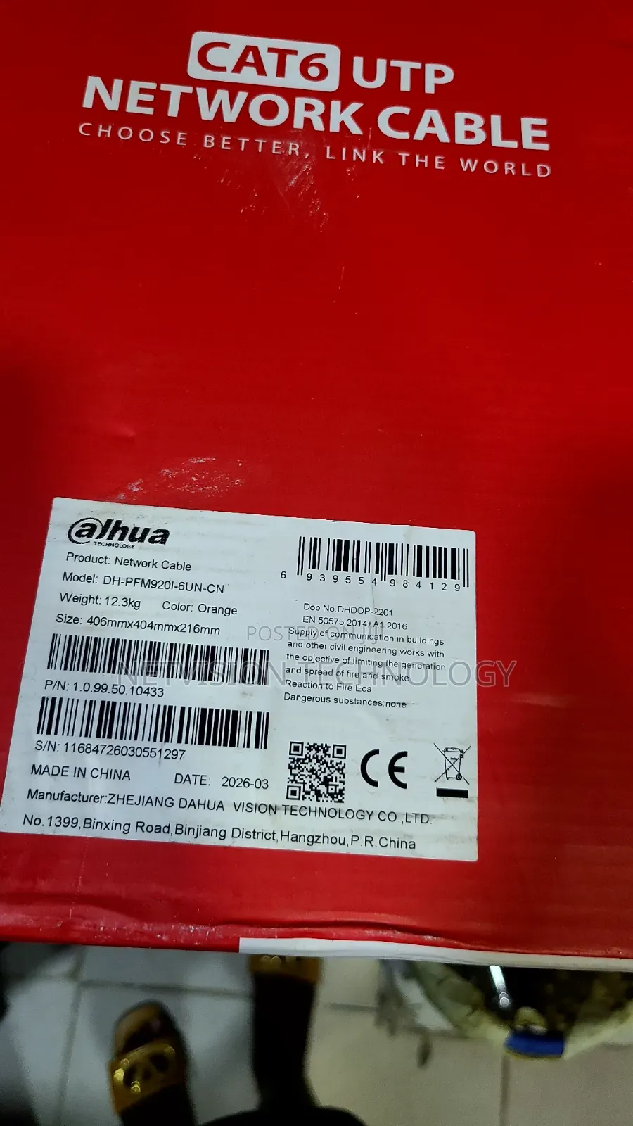 Dahua 305 Meter Cat6 Network Cable