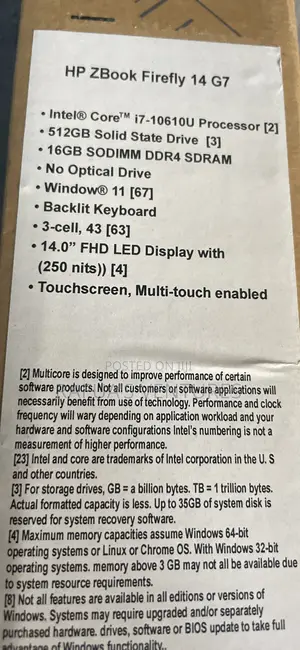 New Laptop HP ZBook Firefly 14 G7 16GB Intel Core i7 SSD 512GB