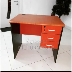 ​Wooden Office Table With 3-Drawer Lockable Cabinet