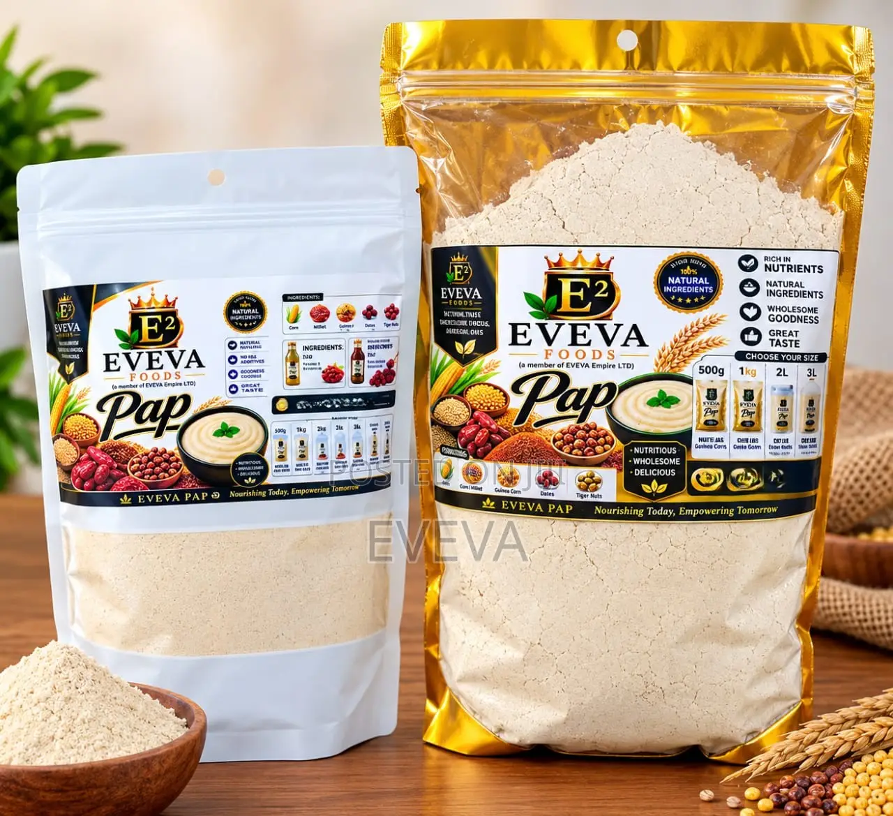 Pap - Yellow Corn, Guinea Corn, Millet, Tiger Nuts, Dates - 1kg