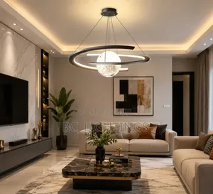 Modern Minimalist Planet Living Room Light Circular Ring Hall Light