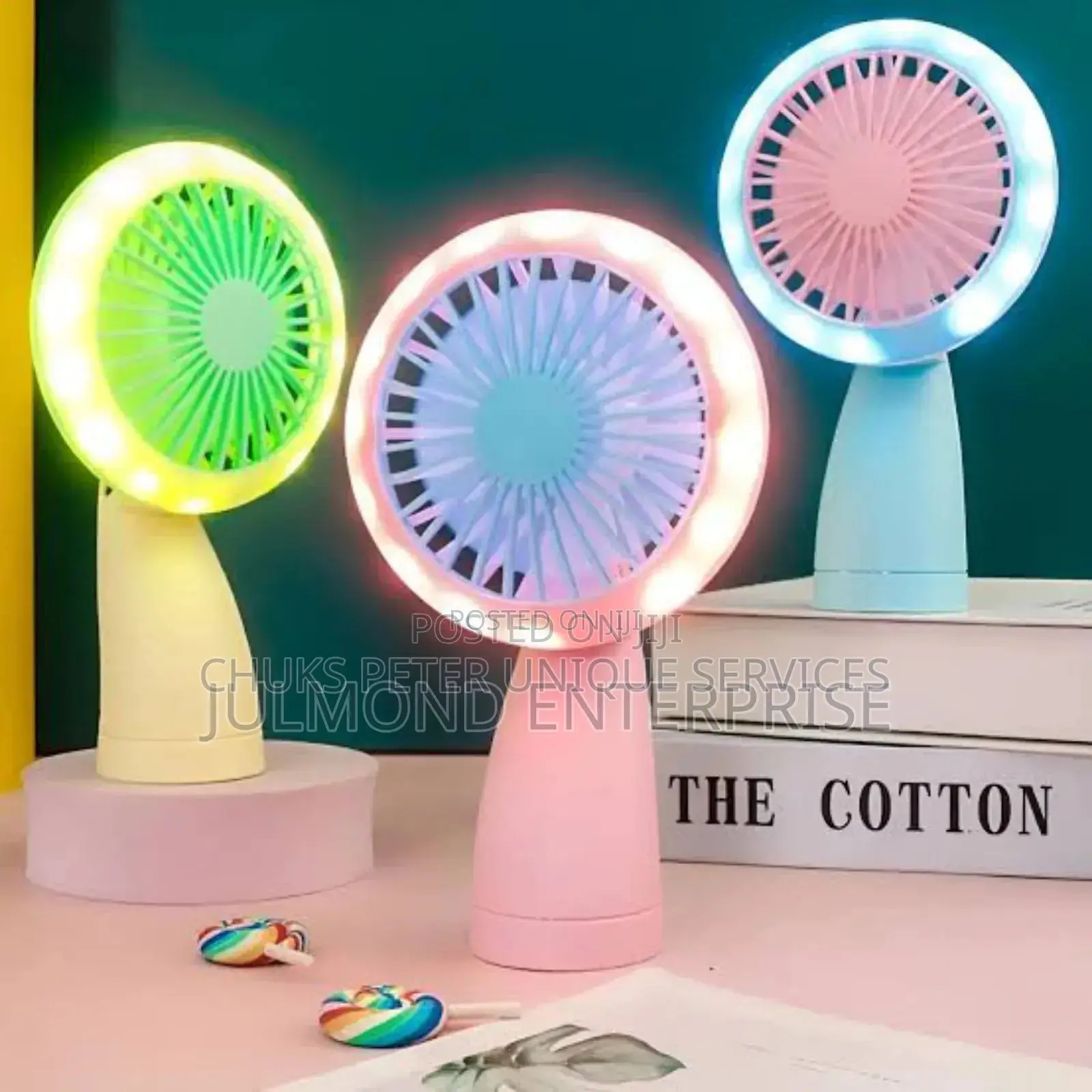 Mini Rechargeable Led Light Fan