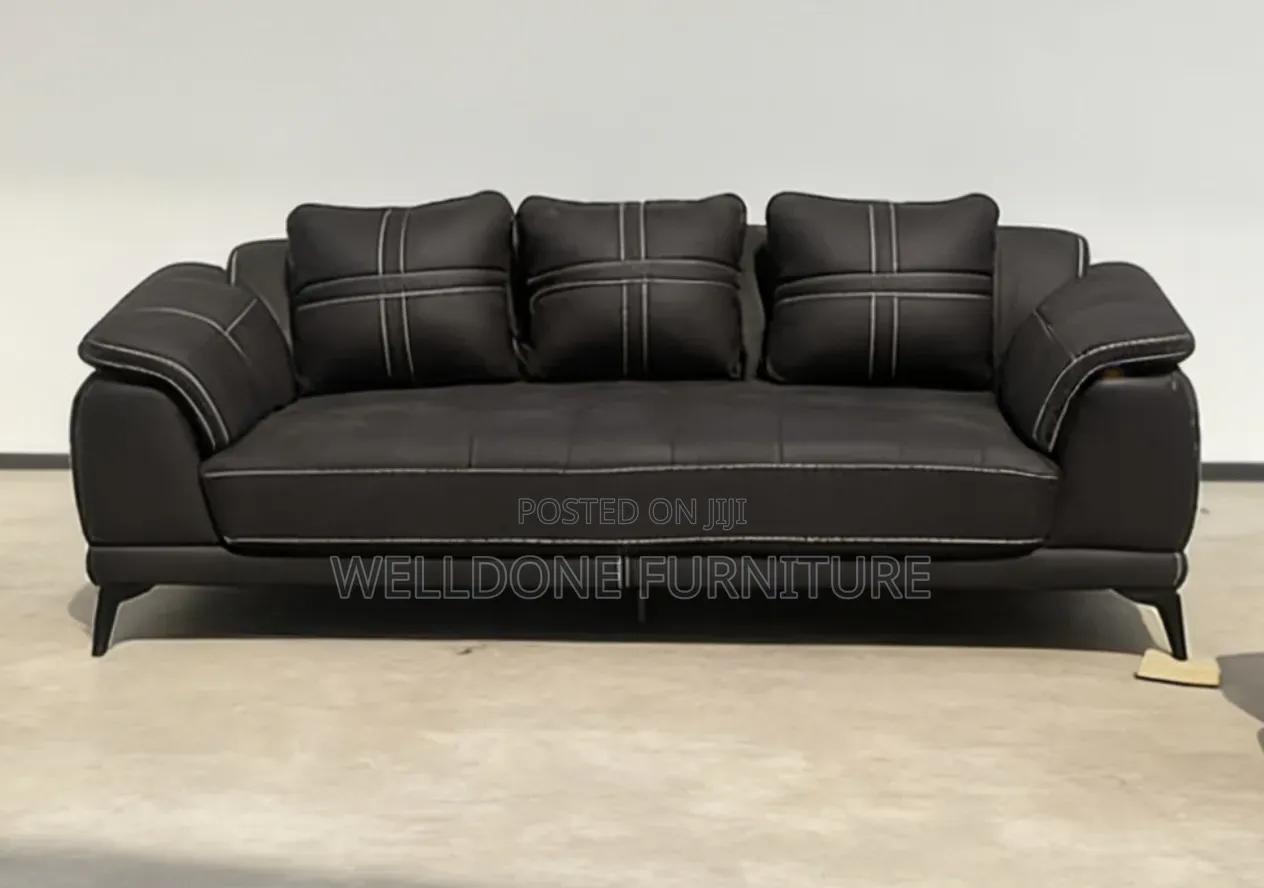 Import High Quality Black Leather Sofa