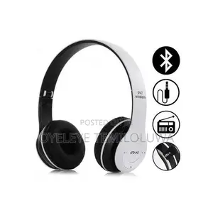 P47 Wireless Bluetooth 5.0 Foldable Stereo Headphone-White