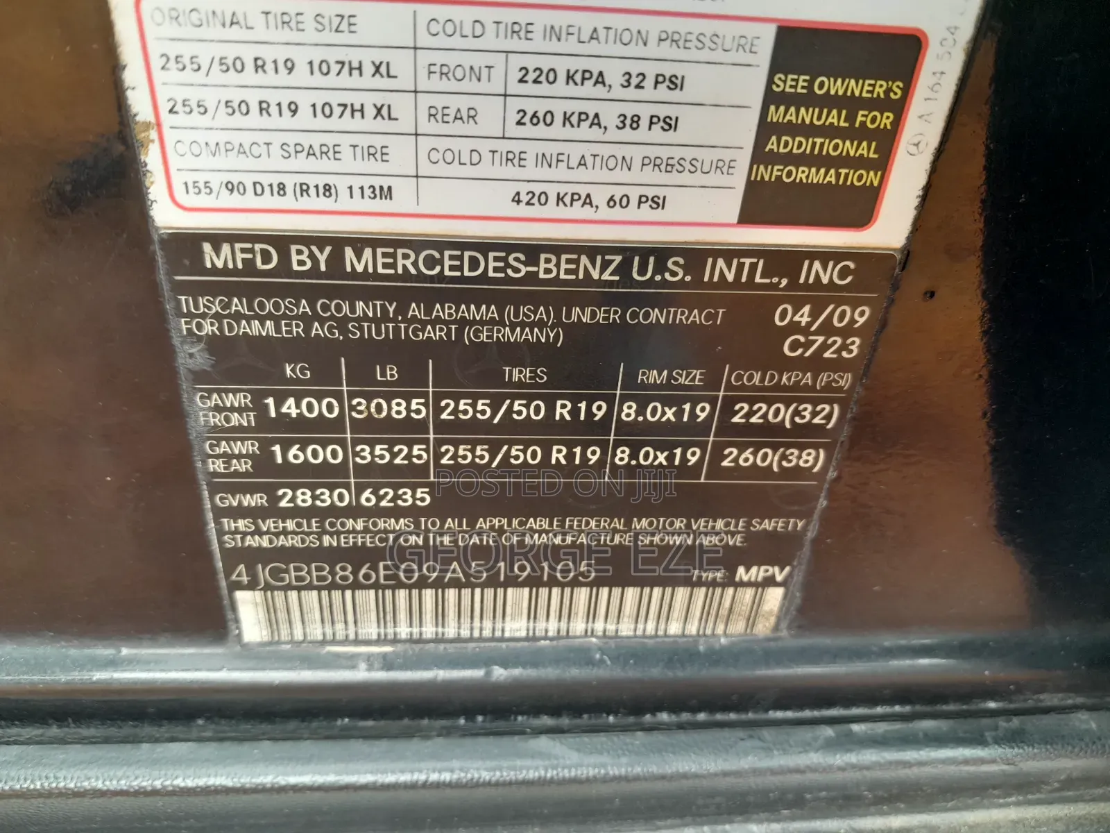 Mercedes-Benz M Class 2009 Black