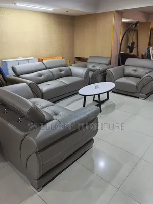 Headrest Adjusted 7seaters Leather Sofa Set