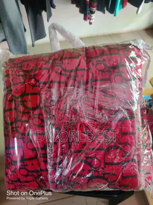 Vibrant Red and Black Luxury Monogram Duvet Set