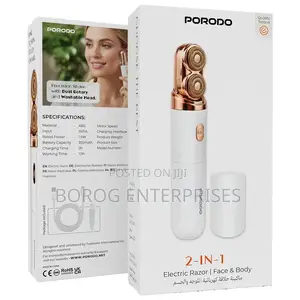 Porodo 2-in-1 Electric Face Body Razor-Pdlfsts33wh