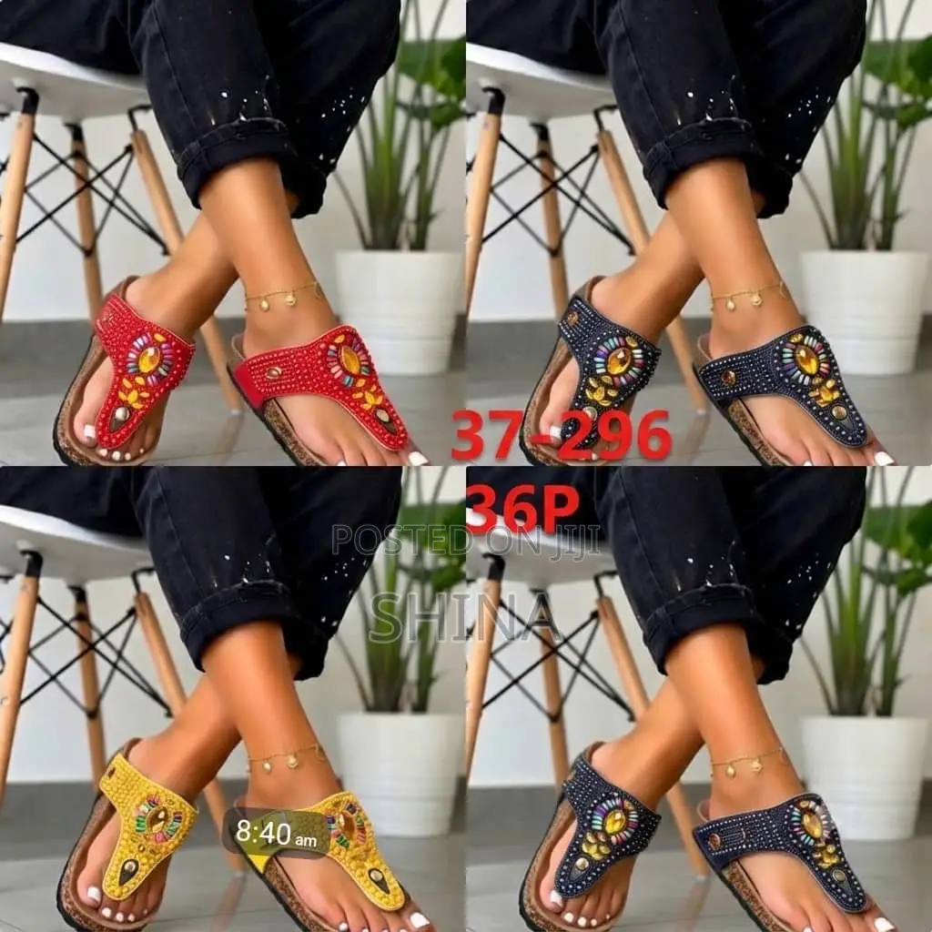 L Max Line Sparkly Double Buckle Slides / Sandals