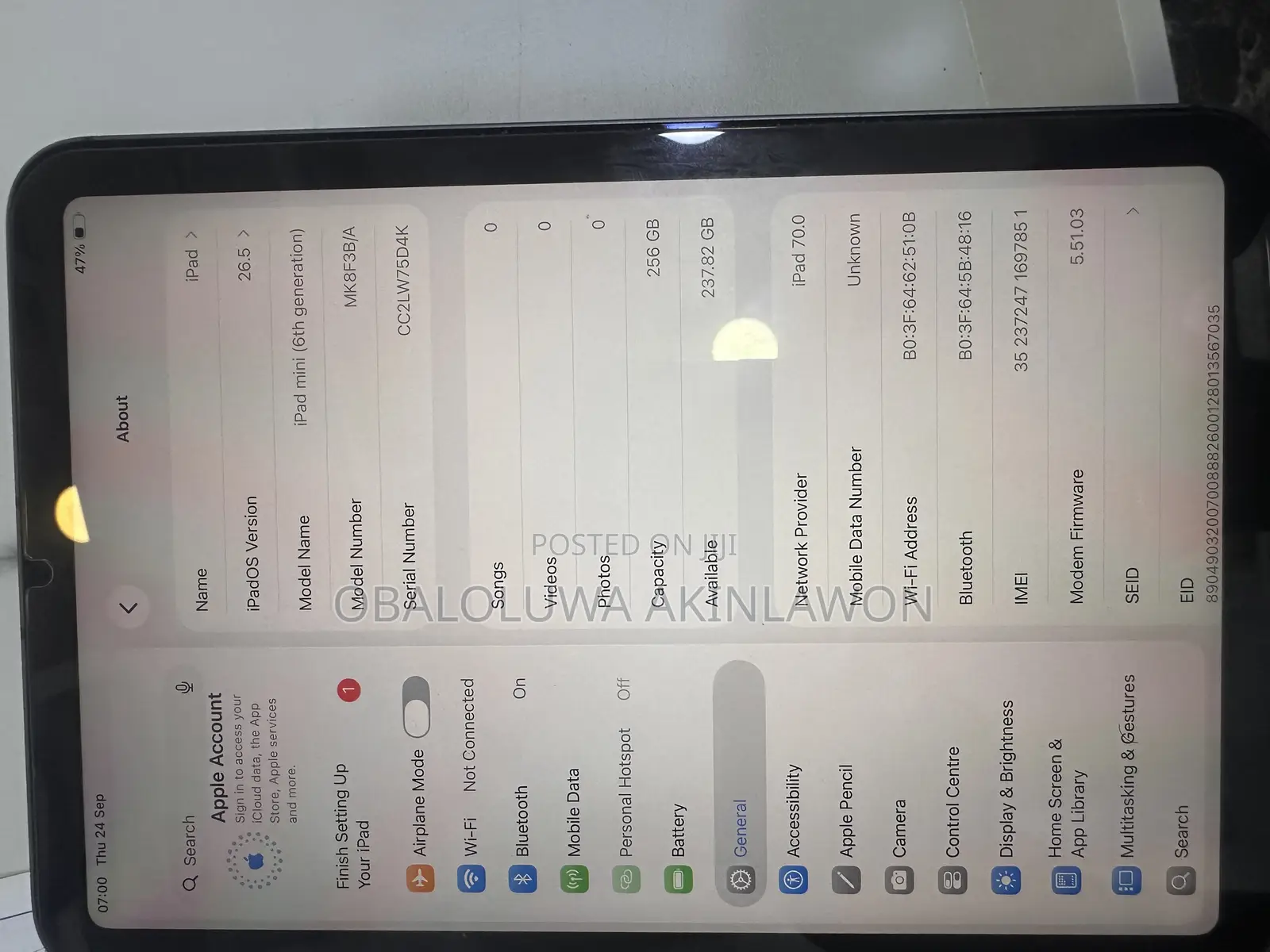 Apple iPad mini 6 256 GB Black
