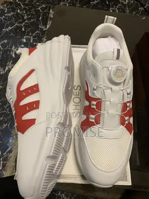 White Red Lace-Up Sneakers