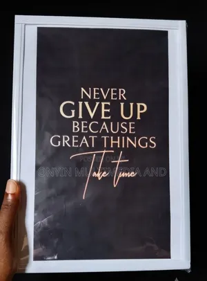 Never Give Up" Inspirational Motivational 8x12 PVC Wall Art