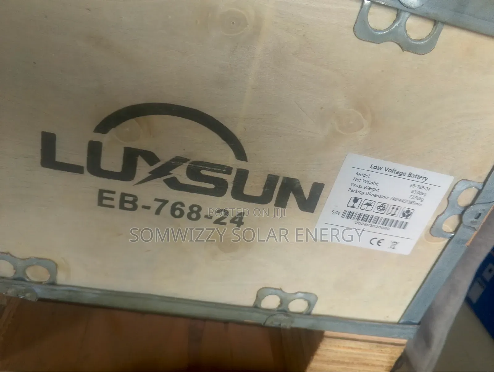Original 7.6kwh Luxsun Lithium Battery 24v