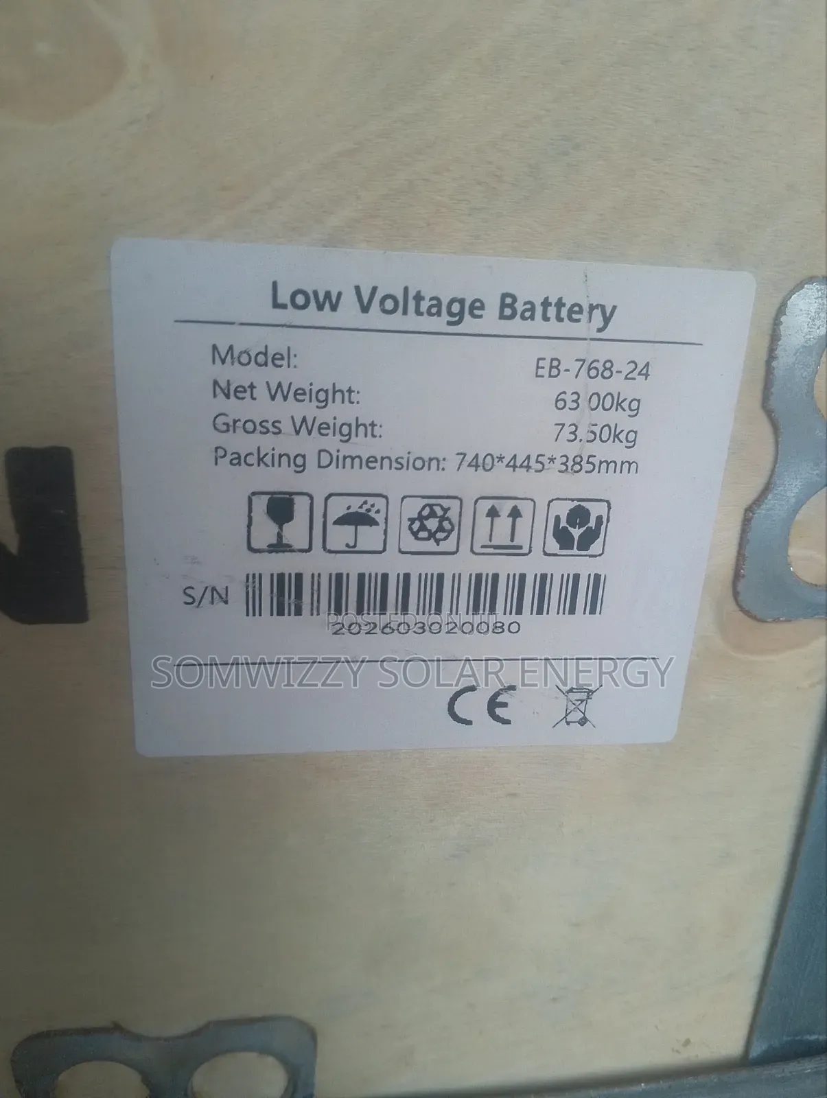 Original 7.6kwh Luxsun Lithium Battery 24v
