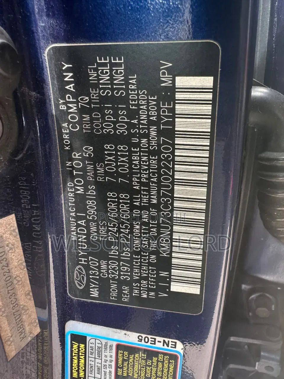 Hyundai Tucson 2008 Blue
