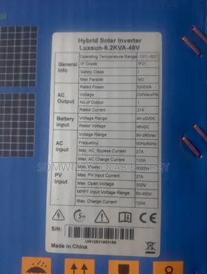 High Quality 6.2kva Luxsun Hybrid Inverter 48v.