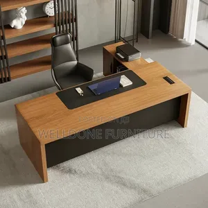 Customized Executive Table With Movable Cabinet