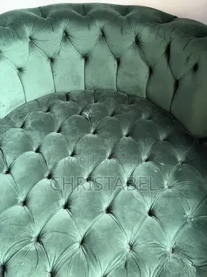 Large Tufted Velvet Barrel Couch