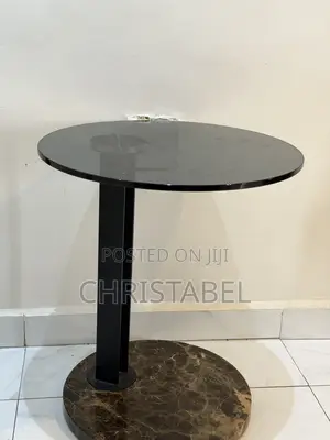 Black Marble Pedestal Table