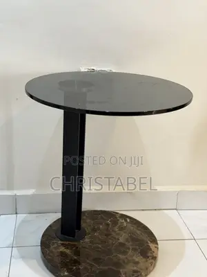 Black Marble Pedestal Table