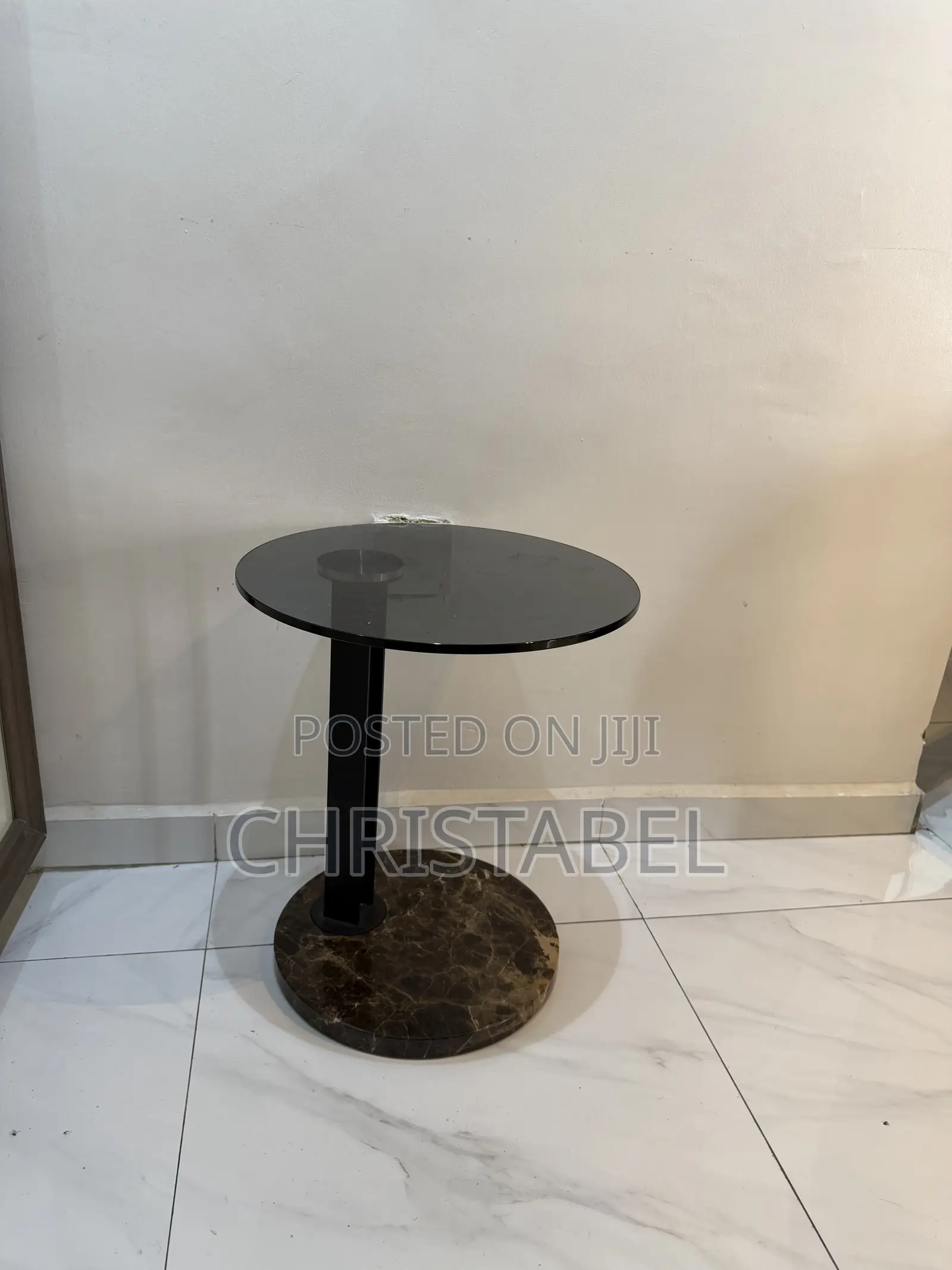 Black Marble Pedestal Table