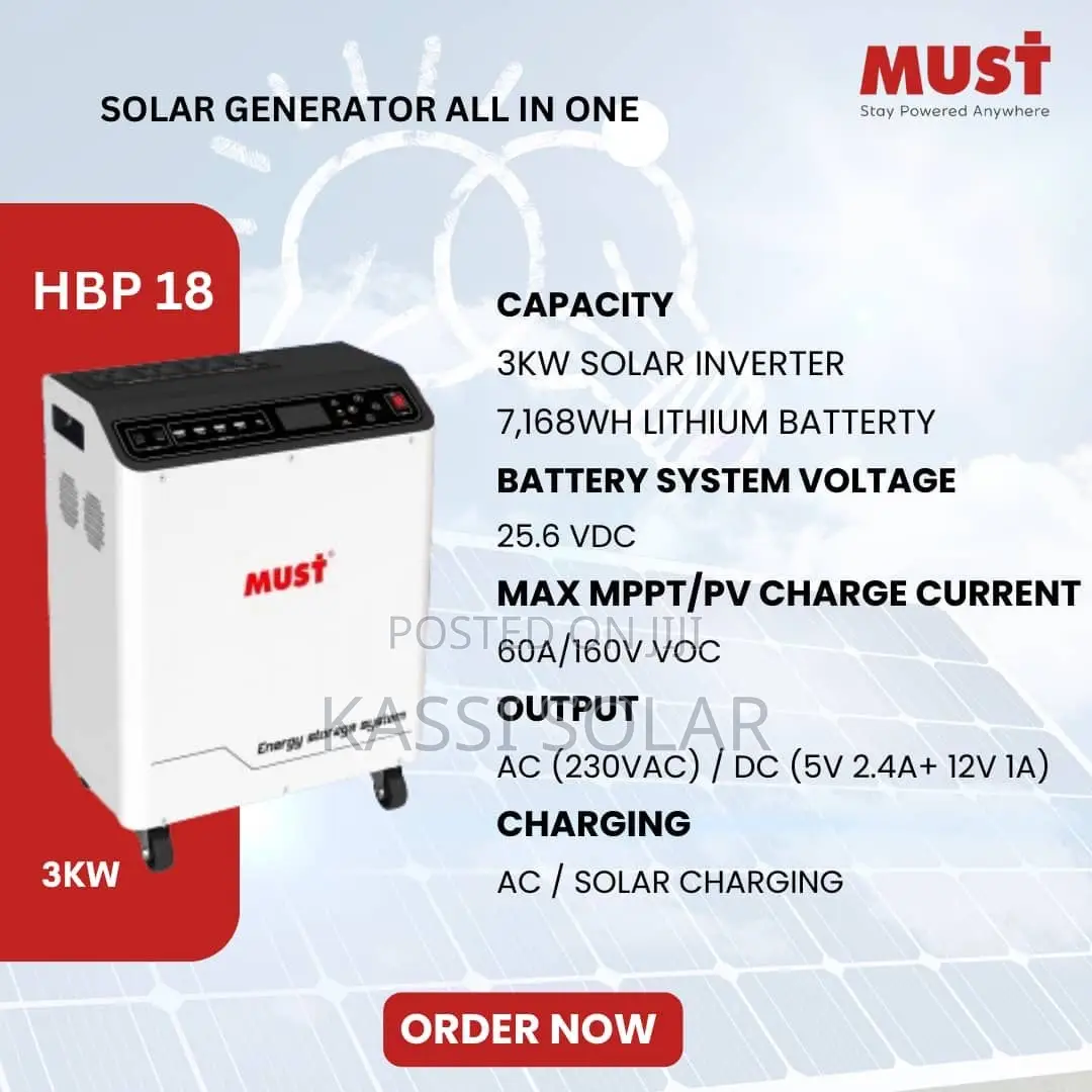 3kwh Must Solar Generator With 450watts Panel (5 Pieces)