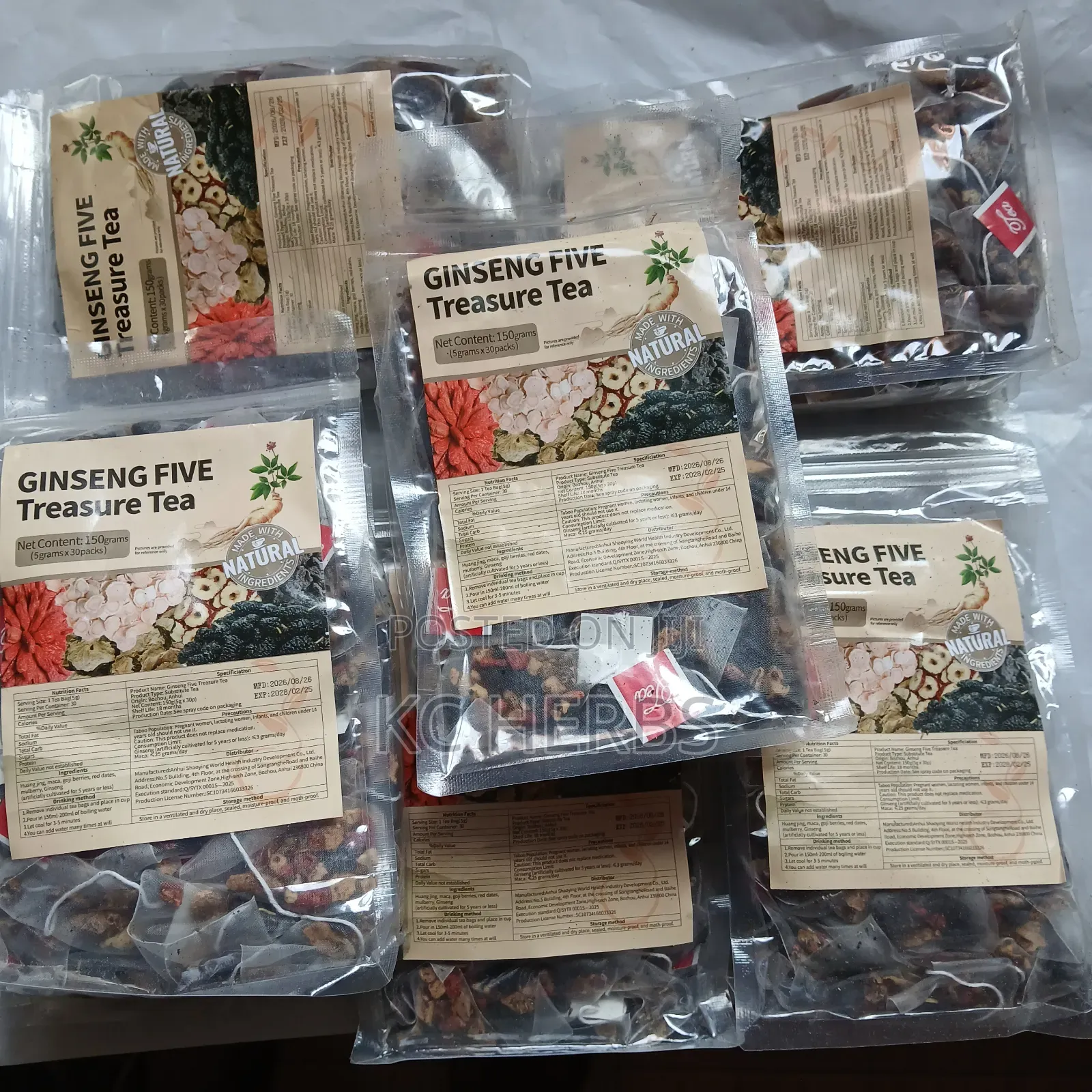 Ginseng Five Treasure Tea (30 Tea Bags)