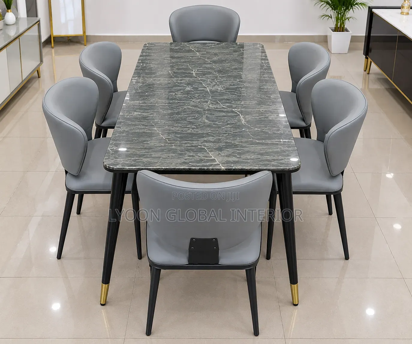 Marble Dinner Table Set 6seater