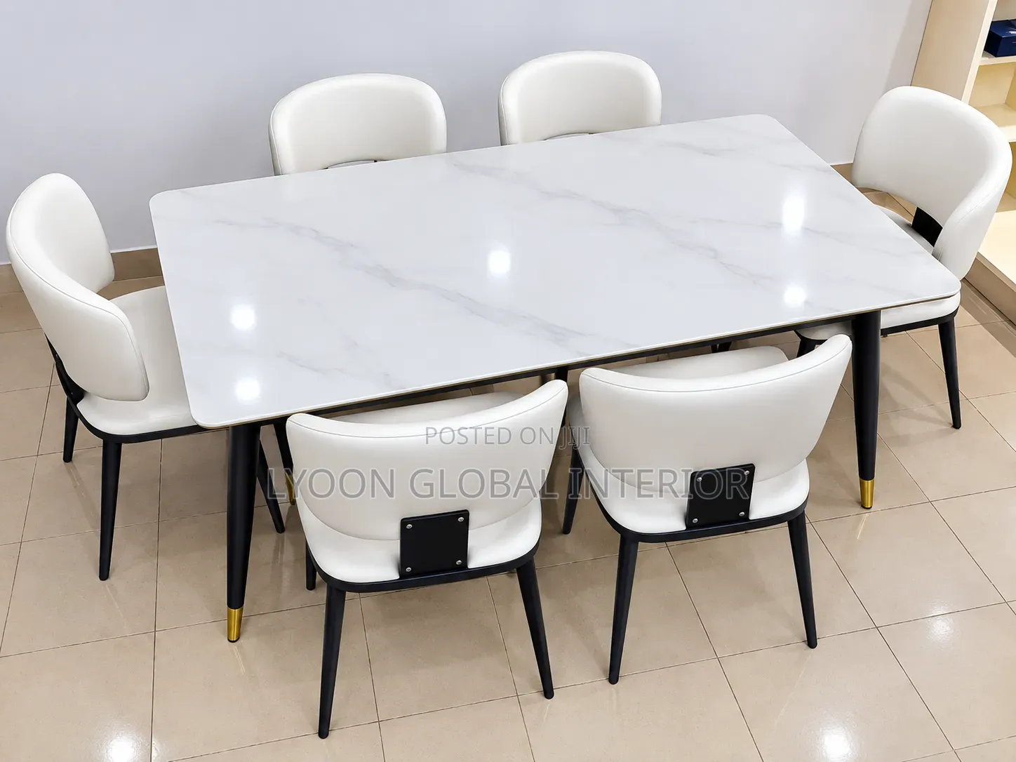 Marble Dinner Table Set 6seater