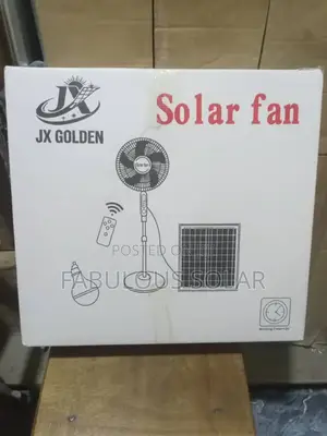 16 Inches Solar Standing Fan With One Rope Bulb and One Body Bulb