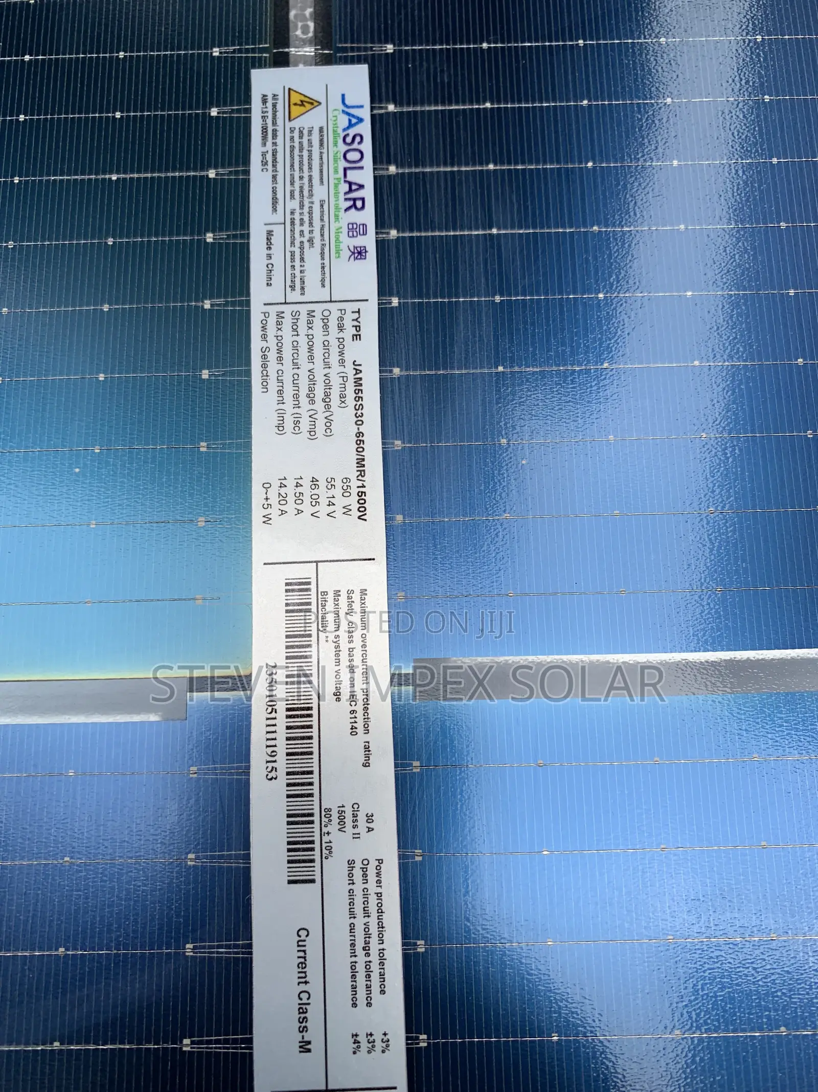 Ja Solar Panel Mono 650w 144cells