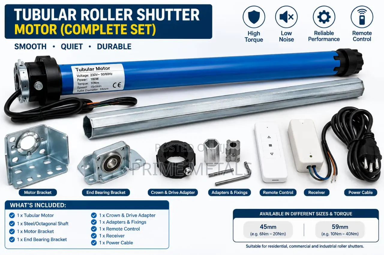 Automatic Tubular Motor 230V for Roller Shutter Doors