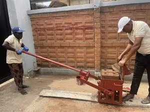 Lego-Liquid Mortar Interlocking Brick Machine/Press-2 Bricks/Cycle