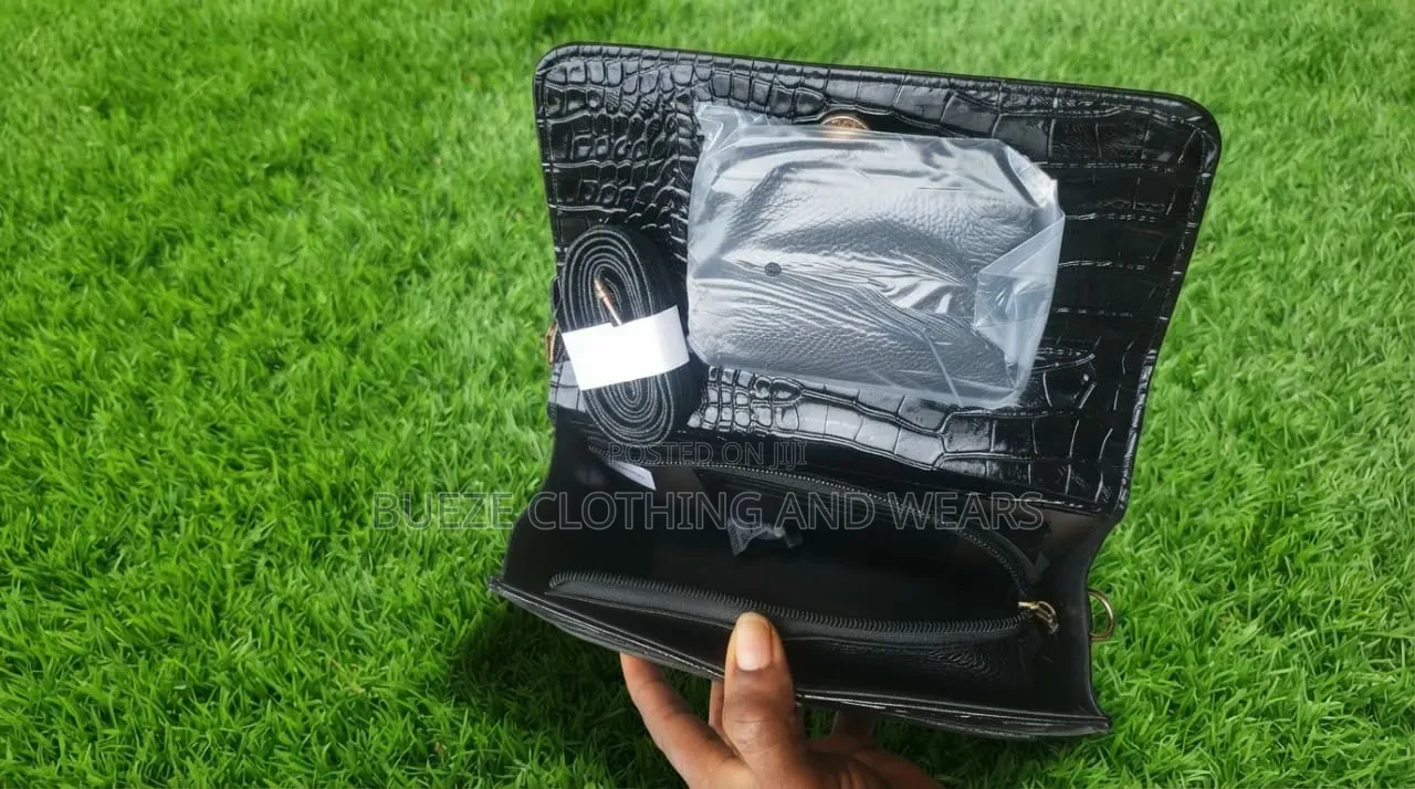 Black Crocodile Padlock Mini Handbag